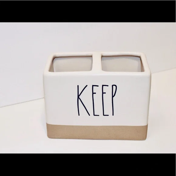 RAE DUNN KEEP Clay bottom bathroom organizer NEW - Picture 5 of 10